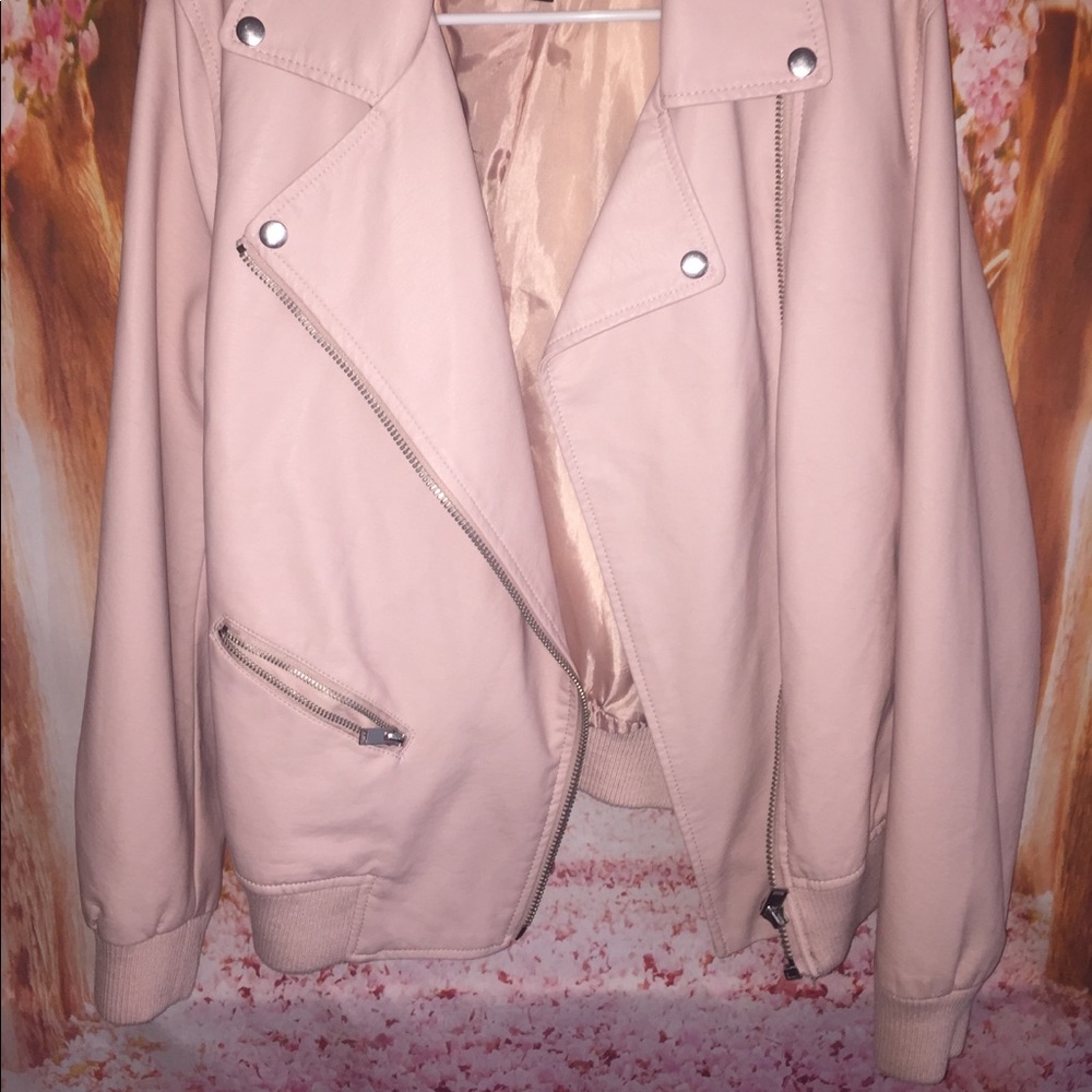 Forever 21: Plus Size Pink Faux Leather Jacket